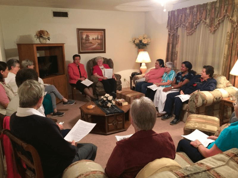 Pre-Novices gathered with CCVI Sisters at Emmaus Community